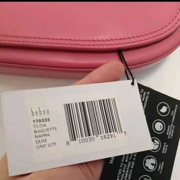 Behno Tilda Nappa Saddle Baguette Pink NWT - Picture 8 of 10